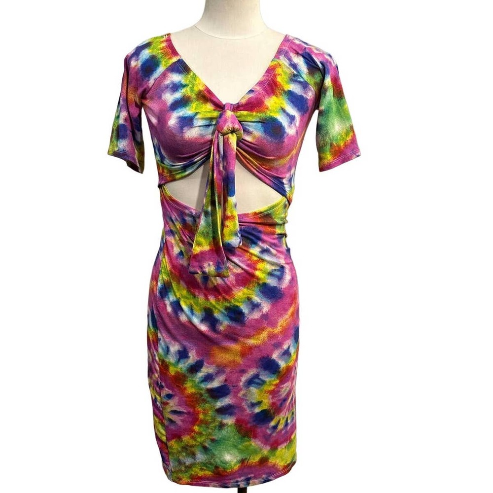 Absolutely Love It Rainbow Tie Dye Dress Size Small Festival Rave Pride Party